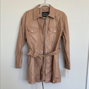 Levi's NWT Tan Leather Belted Utility Jacket